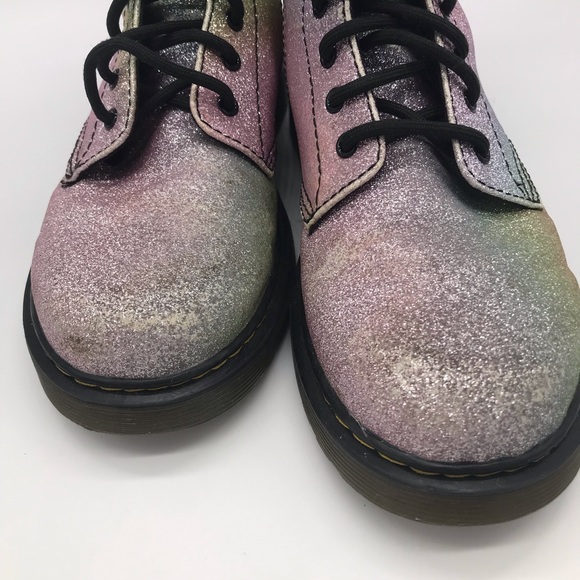 Dr Martens Airwair Girl 1460 Multi Rainbow Silver Glitter Boots Size 4 - Picture 7 of 10